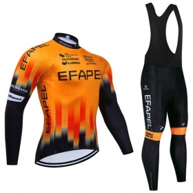 Set Fietsshirt Lange Mouw + Lange Koersbroek 2024 Efapel Oranje
